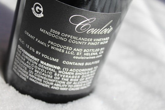 Couloir Oppenlander Vineyard Pinot Noir 2009