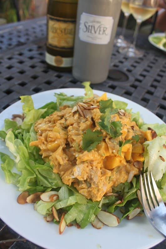 The Mer Soleil Duo Paired with Coronation Chicken Salad with Mangoes and Almonds