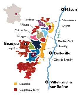 Beaujolais Wine Map