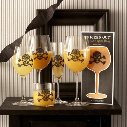 Skull and cross bone wine glasses