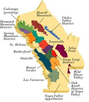 Napa Valley Wine Map